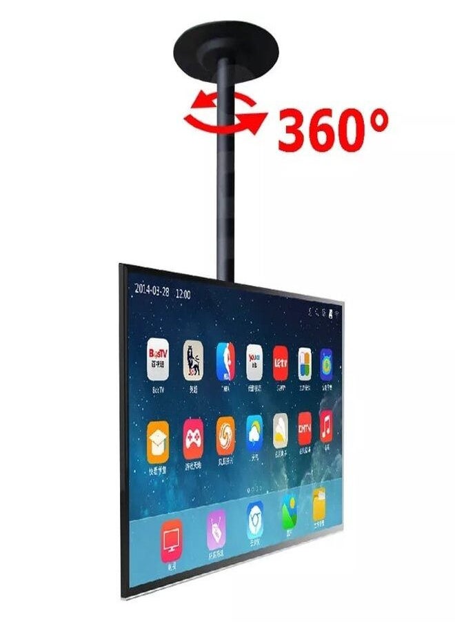 ستارجولد دعامة تثبيت على السقف للتلفزيون قابلة للإمالة لشاشات LCD مقاس 32 بوصة و75 بوصة ولوحات مسطحة باللون الأسود  - Image 2