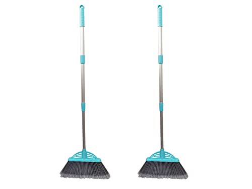 Xifando ThreeSection Telescopic Aluminum Alloy Rod LongHandled Broom for Housekeeping Garden Camping OutdoorIndoor 2 PCS Light Blue