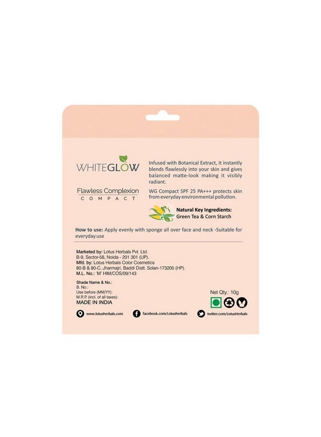 LOTUS HERBALS Whiteglow Flawless Complexion Compact - Rich Ivory C1 | Matte Look | Spf 25 | Anti Pollution | 10G  - Image 3