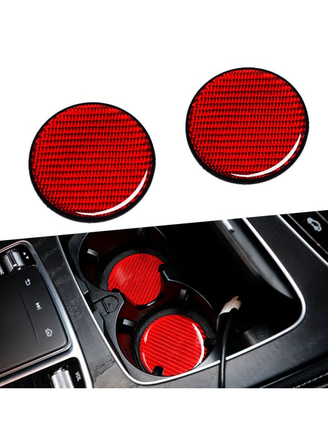 New Car Water Cup Mat Carbon Fiber Round Universal Car Cup Mat Center Console Car Water Cup Non-slip Mat