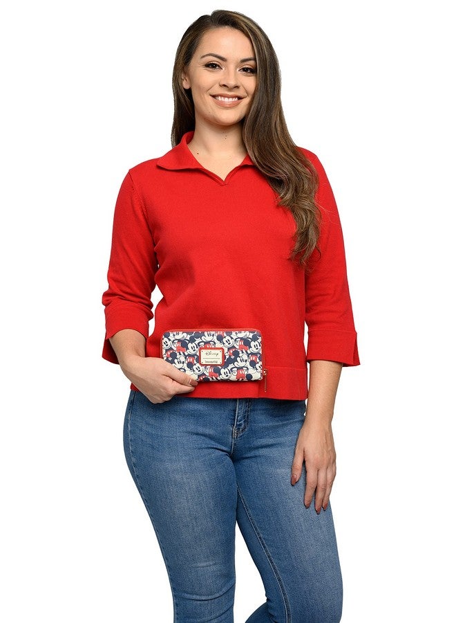 Loungefly محفظة ديزني ميكي وميني ماوس بسحاب من الجلد الصناعي - Image 5