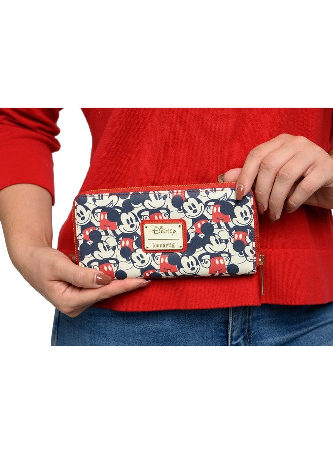 Loungefly محفظة ديزني ميكي وميني ماوس بسحاب من الجلد الصناعي - Image 4