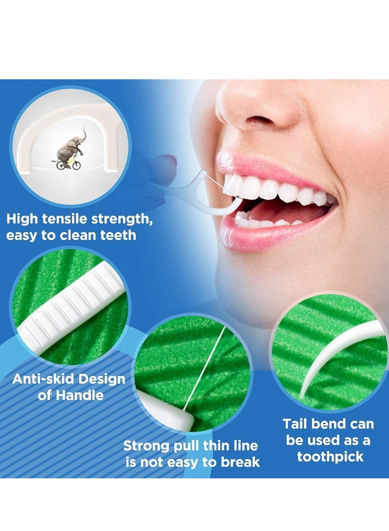 160 PCS Dental Floss Picks, Plastic Interdental Tooth Sticks Triple Clean Teeth Stick Flat Toothpick Disposable Flosser - Image 2