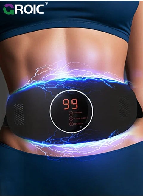 Slimming Belt, Abdominal Massager Portable Weight Loss Machine with 3 Vibration Massage Modes, Heating, Improve Blood Flow,Heating Pad for Back Pain(Black)