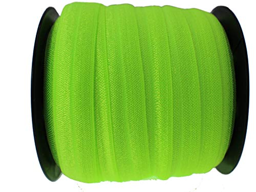 JESEP Neon Green Fold Over Elastic 5/8 inch 15mm Elastic Bands for Sewing 40 Yards Wide Elastic Headbands Stretchy Ribbon for Crafts-Elastic Straps Trim for Girls Hair Ties-Bow-DIY Projects-Clothes - Image 4