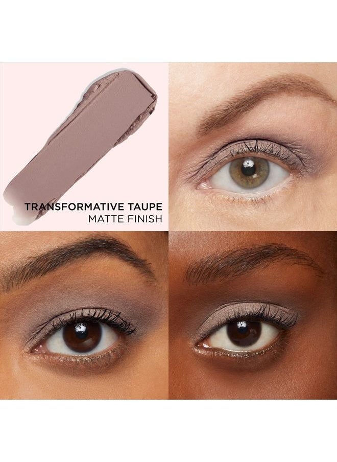 Superhero No-Tug Waterproof Eyeshadow Stick, Transformative Taupe - Pale Matte Gray - Longwear, Blendable Cream Eyeshadow with Built-In Primer - Suitable for Sensitive Eyes - 0.05 oz