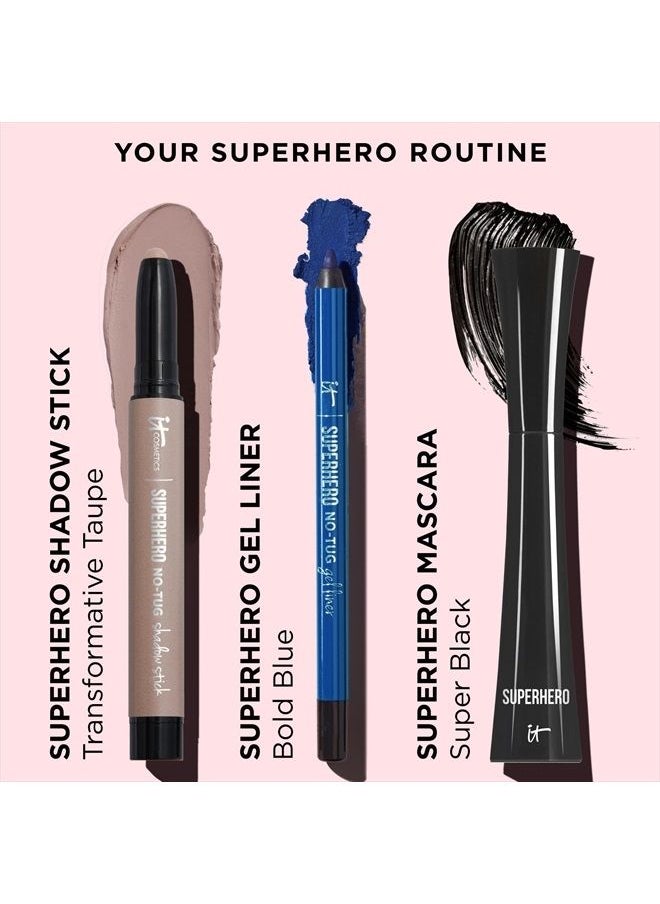 Superhero No-Tug Waterproof Eyeshadow Stick, Transformative Taupe - Pale Matte Gray - Longwear, Blendable Cream Eyeshadow with Built-In Primer - Suitable for Sensitive Eyes - 0.05 oz