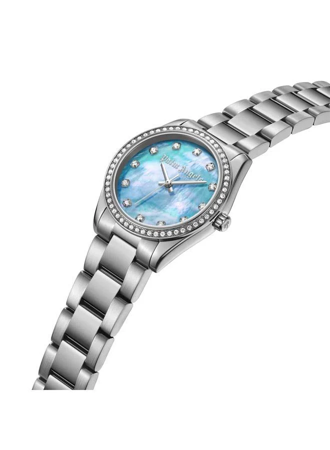 Palm Angels Lyra Light Blue Mother-of-pearl Dial Stainless Steel Bracelet Analog Watch for Women, 30mm