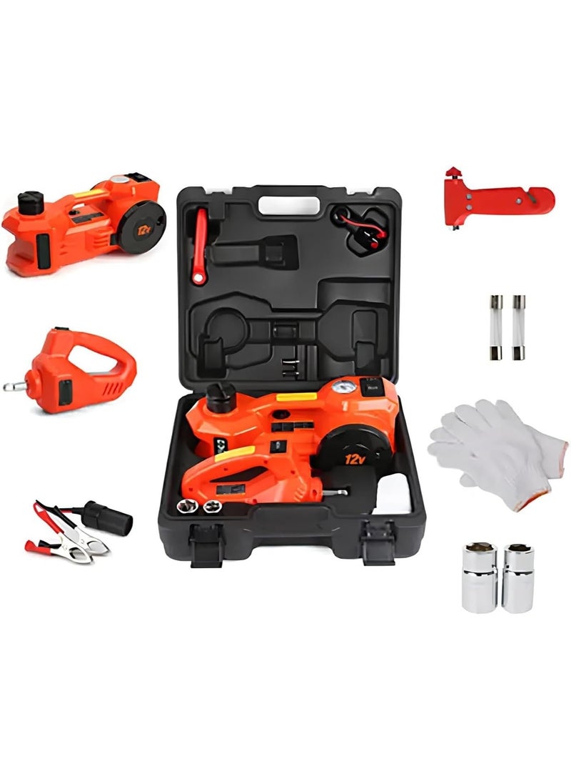 3-in-1 Electric Car Jack Kit with Air Compressor & Cordless Drill Hydraulic Lift Multi-Function Emergency Roadside Tool Set with Carry Case - Image 1