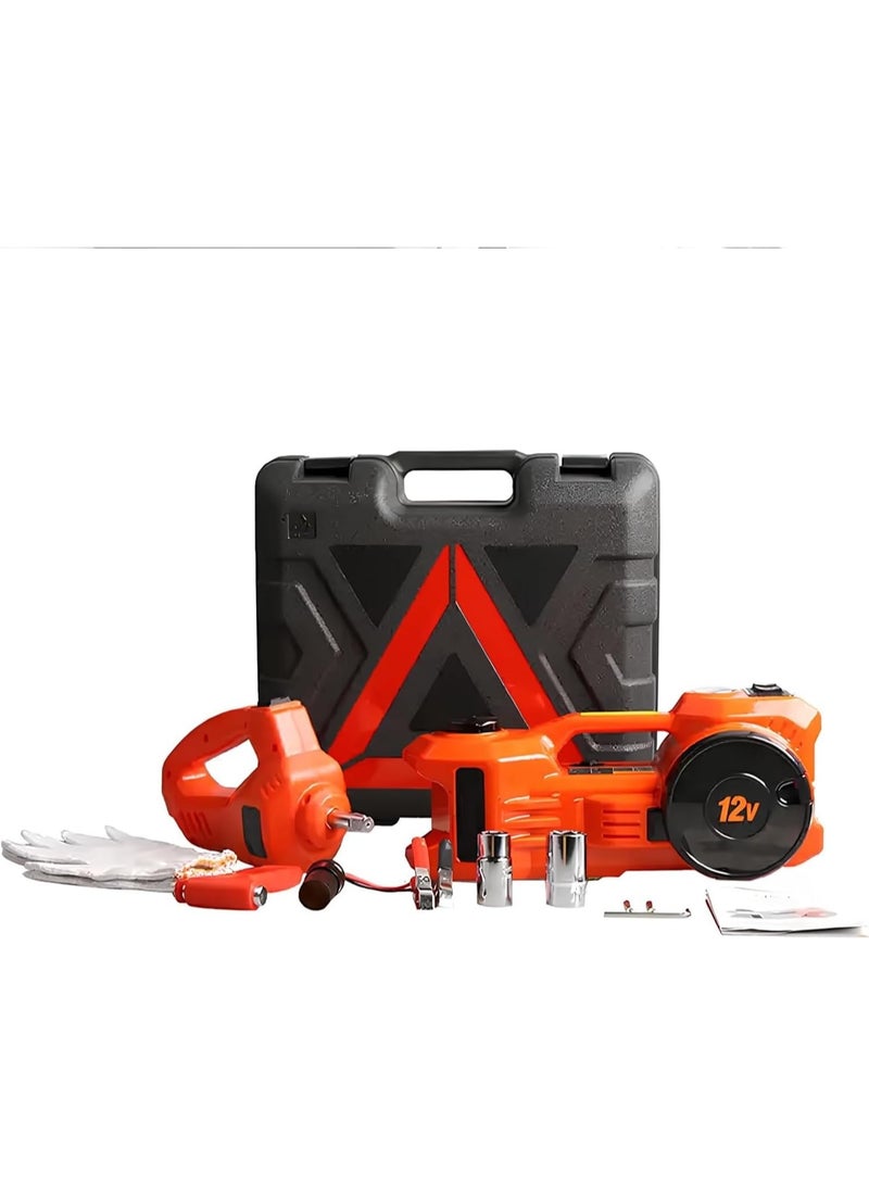 3-in-1 Electric Car Jack Kit with Air Compressor & Cordless Drill Hydraulic Lift Multi-Function Emergency Roadside Tool Set with Carry Case - Image 3