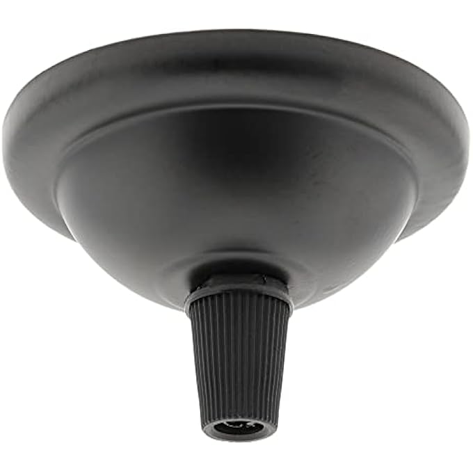 SMALL (67MM) PERIOD STYLED NYLON CEILING ROSE WITH A NYLON CORD GRIP IN BLACK FINISH - Image 1