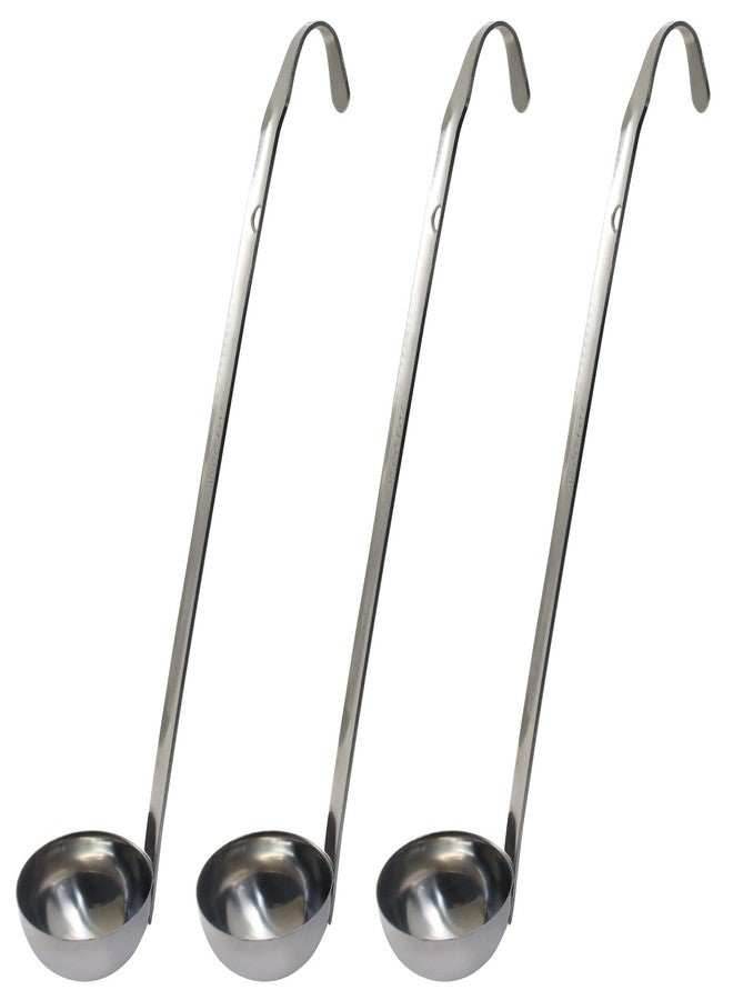Hitefu 3 Pcs Stainless Steel Soup Ladle Set with Pouring Rim & Long Hooked Handles for Cooking, Serving Soup, Sauce, Stews (1 oz) - Image 1