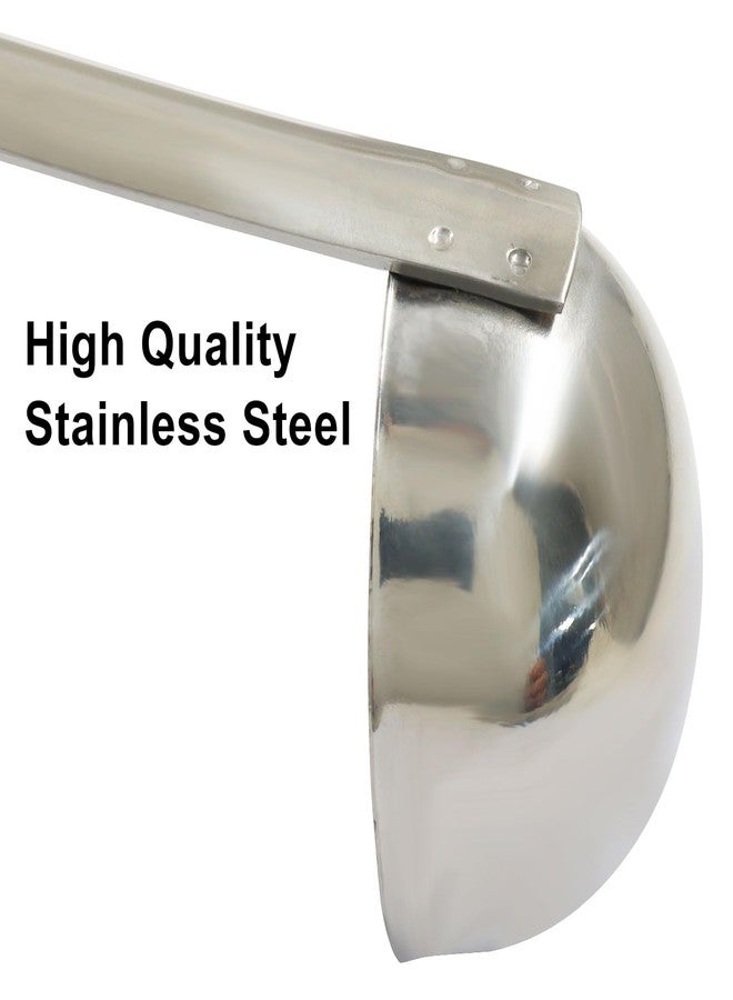 Hitefu 3 Pcs Stainless Steel Soup Ladle Set with Pouring Rim & Long Hooked Handles for Cooking, Serving Soup, Sauce, Stews (1 oz) - Image 2