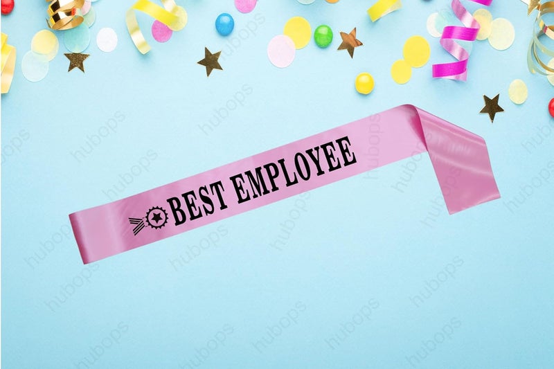 Hubops Best employee sash pink for Employee recognition/award/Employee of the month/Employee achievement/Outstanding employee/Employee appreciation gift/Office Party & Corporate Events (pink) - Image 2
