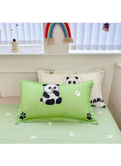 FAMYO Famyo 4pc Bedding Set King Size 250 TC Fitted Bedsheet Comforter Cover 2 Pillow Covers for Kids Duvet Bedding Set Green Panda Bamboo  - Image 3