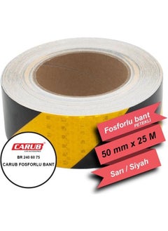 Carub Phosphor Tape Honeycomb Cross 5X25M Yellow- Black 