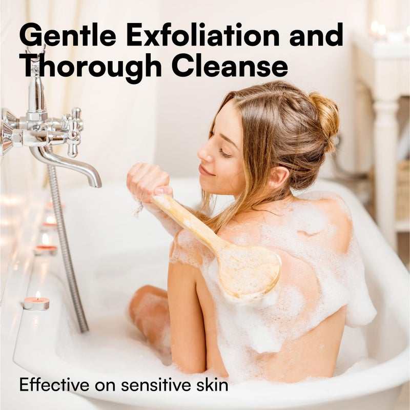 إتش آند إس فرشاة جسم بمقبض طويل مصنوع من الخشب - Image 2