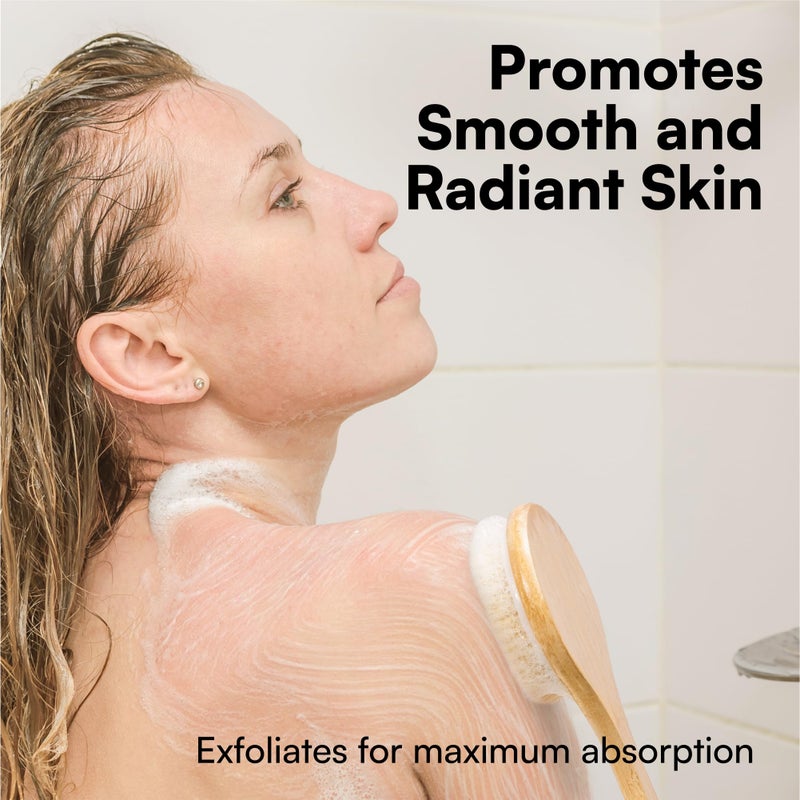 إتش آند إس فرشاة جسم بمقبض طويل مصنوع من الخشب - Image 3