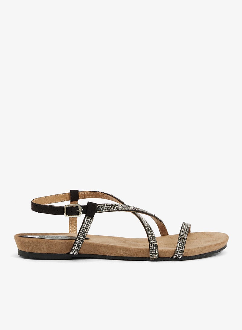 Spot-On Glitter Flat Sandal - Image 1