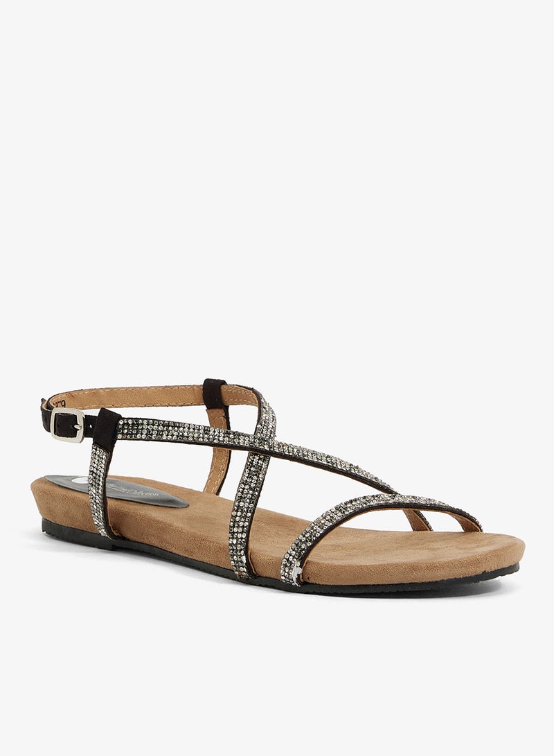 Spot-On Glitter Flat Sandal - Image 2