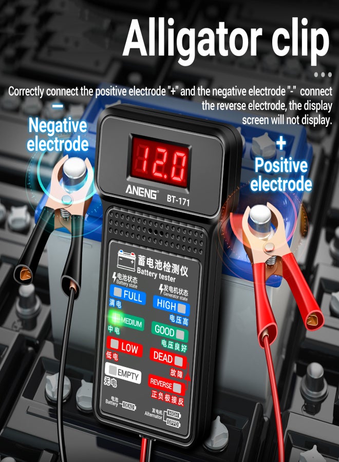 ANENG BT-171 12V Multifunctional Battery Testers Status-Indicator Auto Repair Industry Detection with LED Reverse Display Screen Electrician Tool - Image 4