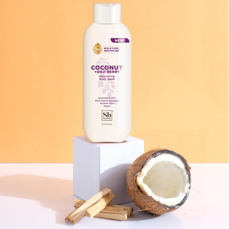 Soapbox Body Wash, Coconut & Goji Berry Liquid Body Wash, Moisturizing Soap with Shea Butter, Vegan Duo Pack of 2 Soap Bottles, 20oz Each - Image 3