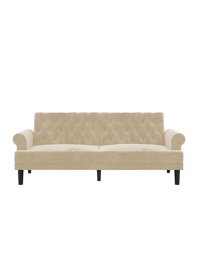 صوفة ديباج شوكولا | 3 - مقاعد صوفا من المخمل 212x82x84 سم   - بيج فاتح - Image 3