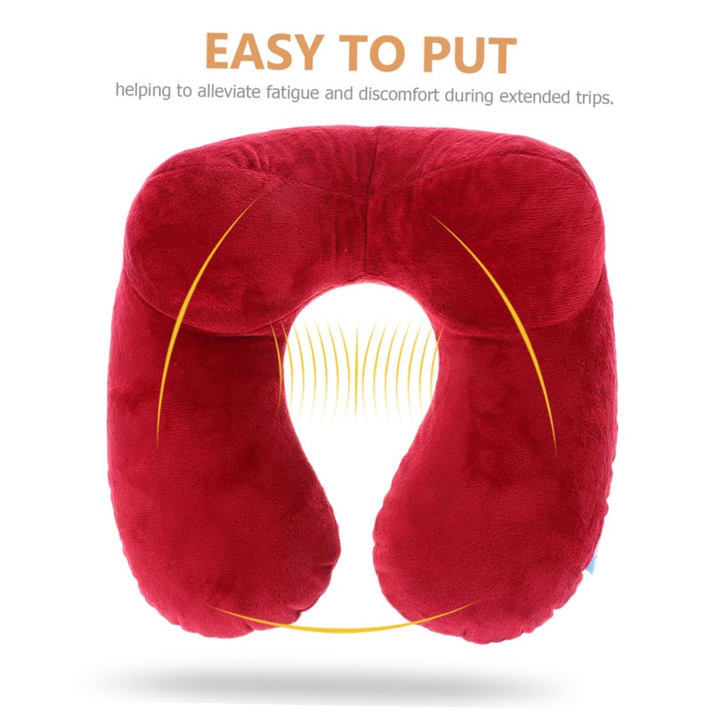 Inflatable Neck Pillow U Shaped for Travel Airplane Car Office Removable Washable Cover - Image 4
