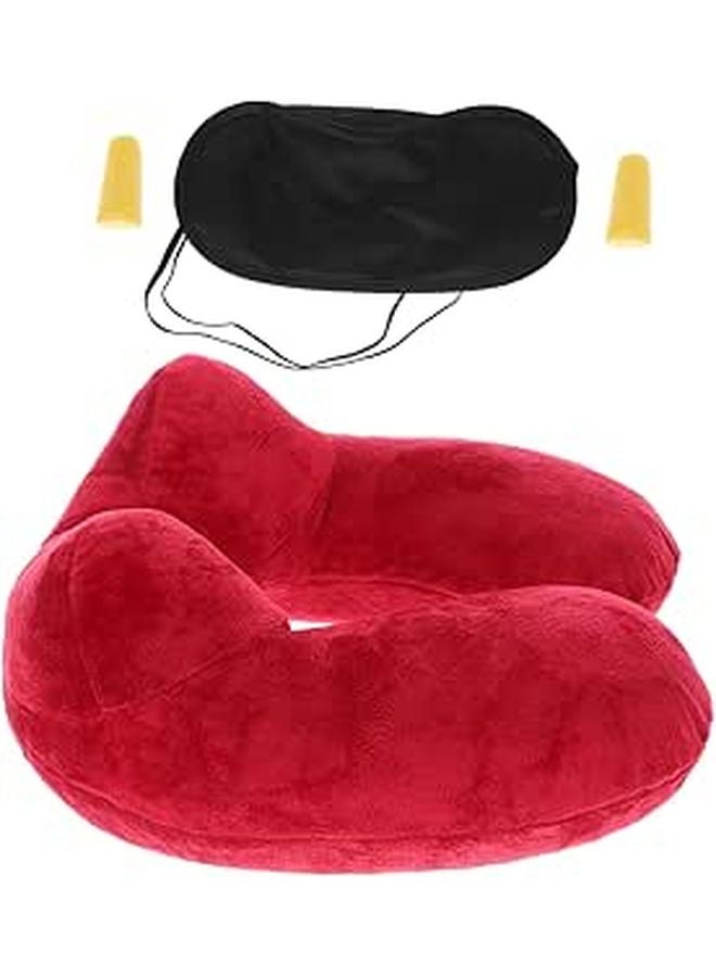 Inflatable Neck Pillow U Shaped for Travel Airplane Car Office Removable Washable Cover - Image 1