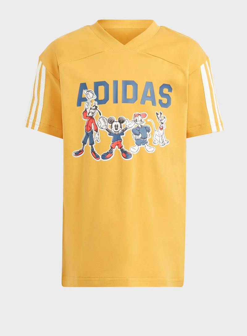 adidas مجموعة تي شيرت ديزني ميكي ماوس للأطفال الصغار