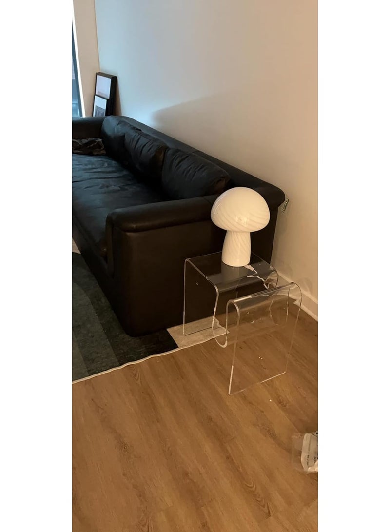 Slasa Acrylic Side Table – Clear Lucite Nightstand – Small Modern End Table for Bedroom & Living Room – Transparent Minimalist Design – Stylish Storage Solution – Durable Acrylic – 45 × 45 × 30 cm - Image 5