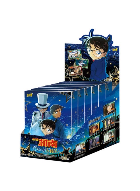 Card Travel Detective Conan's Million Dollar Five-pronged Star Badge Genuine Blind Box Surrounding Millet Badge-Color:Conan $ 0k Magnets [6 Packs In The Whole Box]