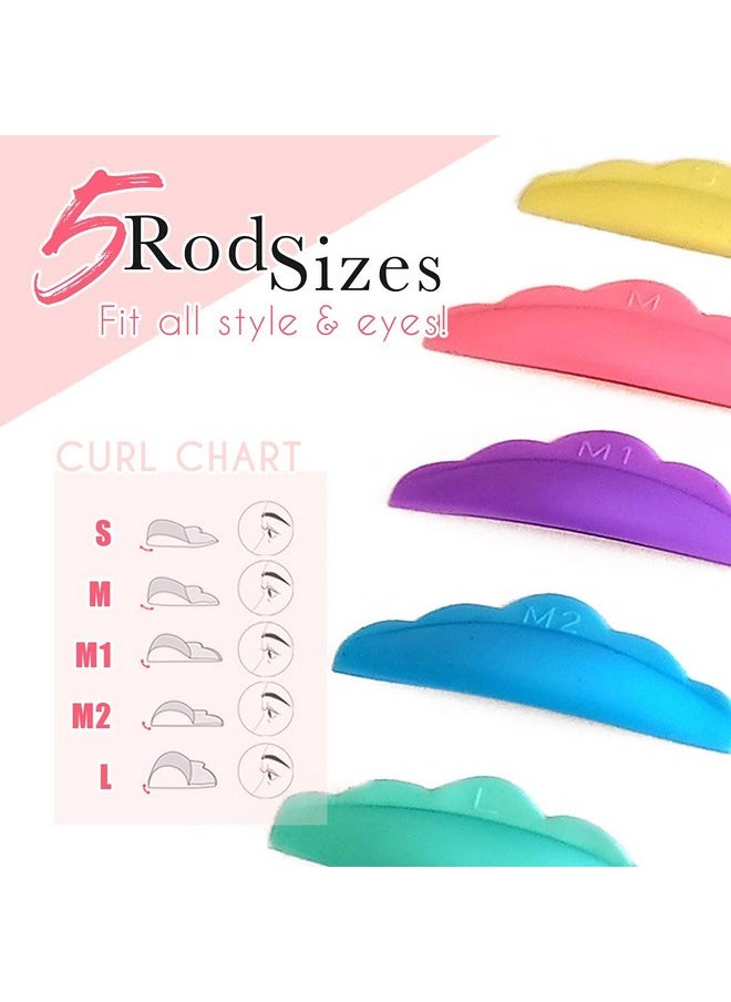 Amber Lash Rods For Eyelash Liftingperming Colorful Reusable Soft Silicone Rods Durable And Flexible Rolly Curly 5 Different Curl Sizes And Lengths Easy Application And Removal  - Image 2