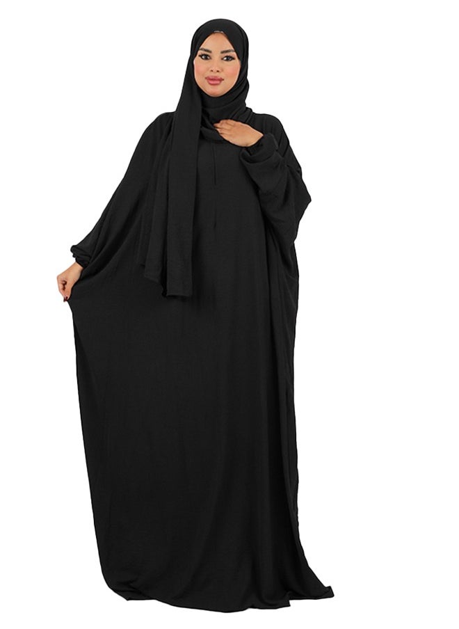 زمرد ثوب صلاة كريب سعودي عملي مع غطاء الرأس -ساده من زمرد فاشون  - Image 3