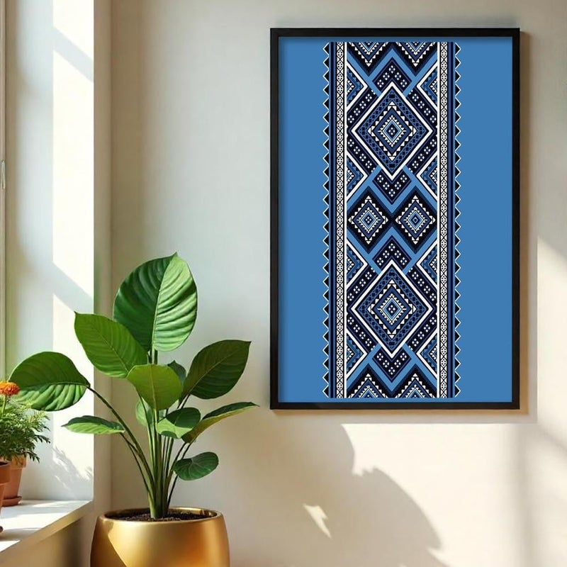 ماركتنا لوحة قماشية بتصميم الفن النجدي مع برواز مجوف مقاس (50×70) قطعة واحدة - Image 1