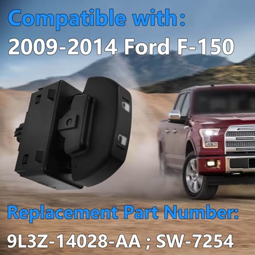 BSNOVT Front Power Door Lock Switch 9L3Z-14028-AA,Compatible with 2009-2014 Ford F-150, Switch Assembly Replace 9L3Z-14028-AA 9L3Z14028AA SW-7254 - Image 2