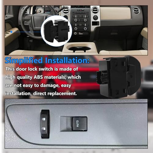 BSNOVT Front Power Door Lock Switch 9L3Z-14028-AA,Compatible with 2009-2014 Ford F-150, Switch Assembly Replace 9L3Z-14028-AA 9L3Z14028AA SW-7254 - Image 5