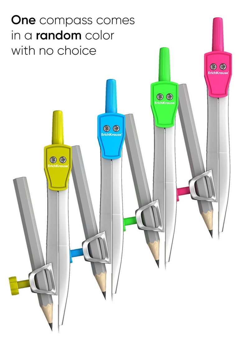 ErichKrause Metal compass Neon 123mm with pencil  - Image 2