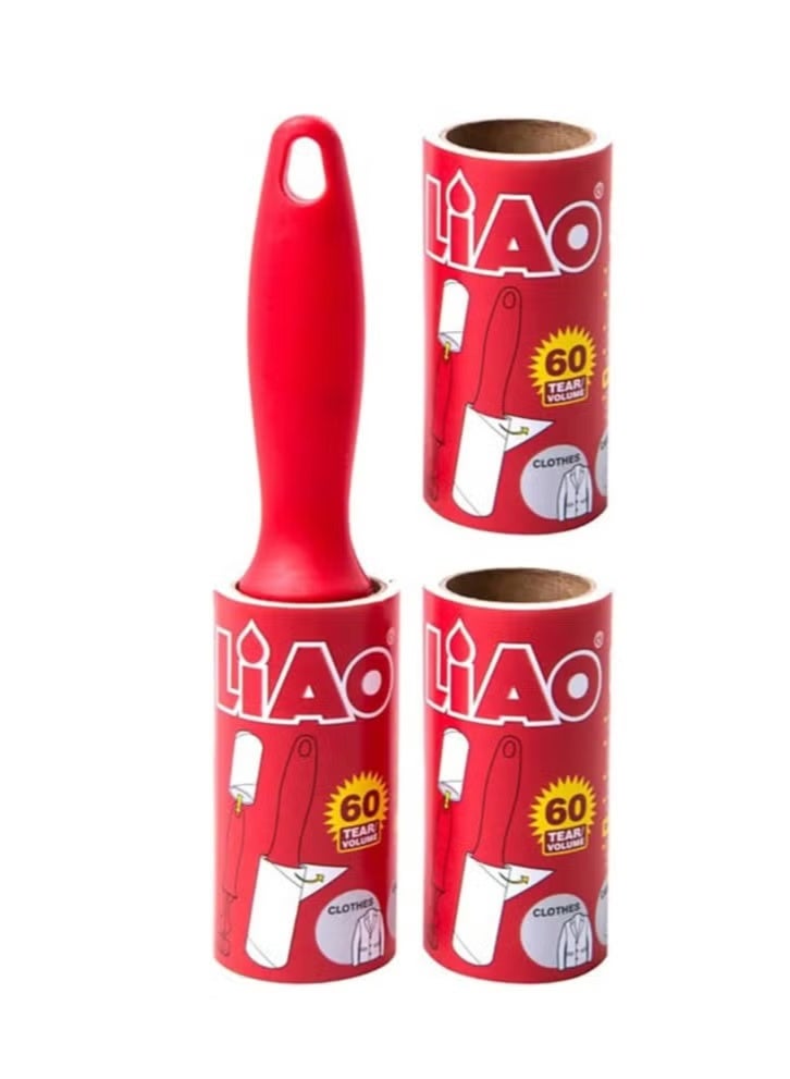 بكرة ازالة الوبر من 60 ورقة لزجة لازالة شعر الحيوانات الاليفة مع 2 عبوة اعادة تعبئة قابلة للاستبدال - Image 1