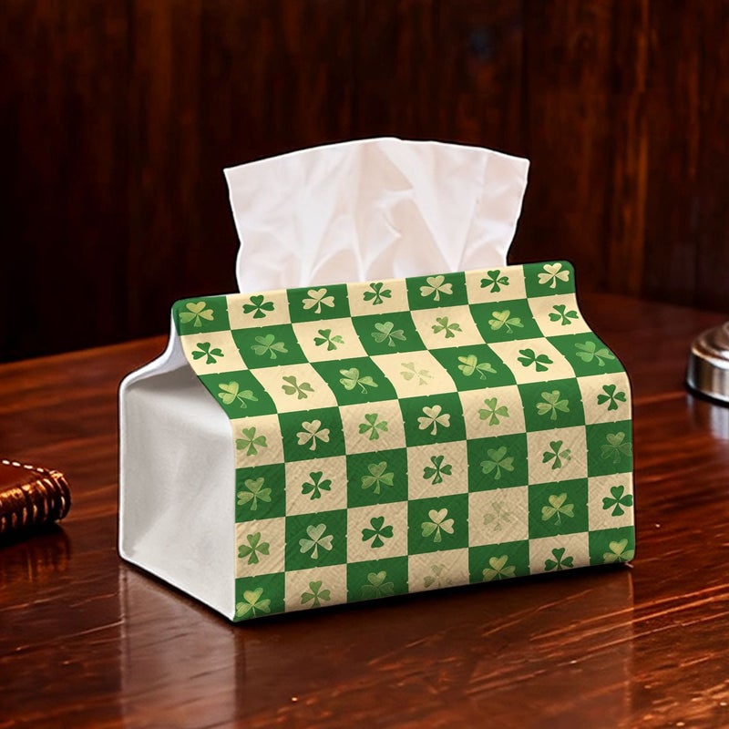 Multifunctional Four Leaf Clover Tissue Box Holder Compact Desk Storage Model A - Image 1