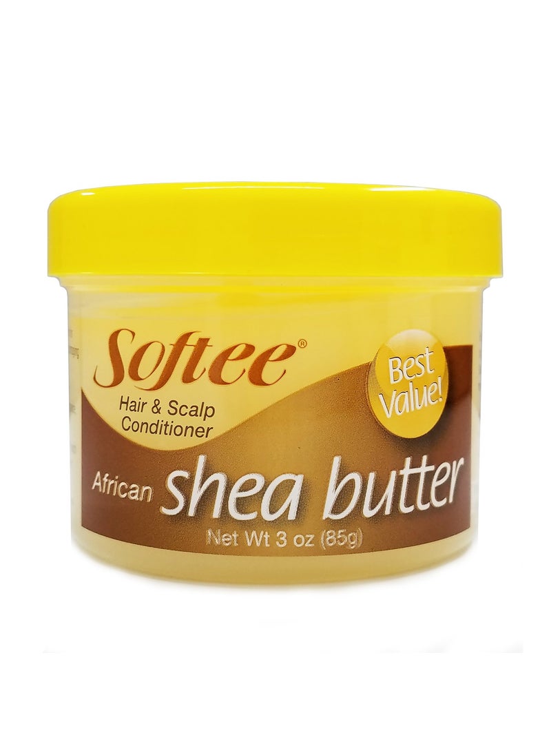 Softee Softee African Shea Butter Hair  Scalp Conditioner Yellow  3 Oz 