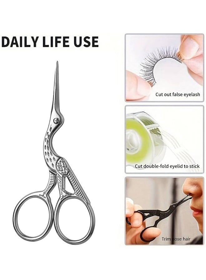 مقص صغير بتصميم طرف دائري لتشذيب شعر الأنف، مقص آمن وسهل العناية بشعر الأنف والحاجب والأذن واللحية والشارب (فضي) - Image 4