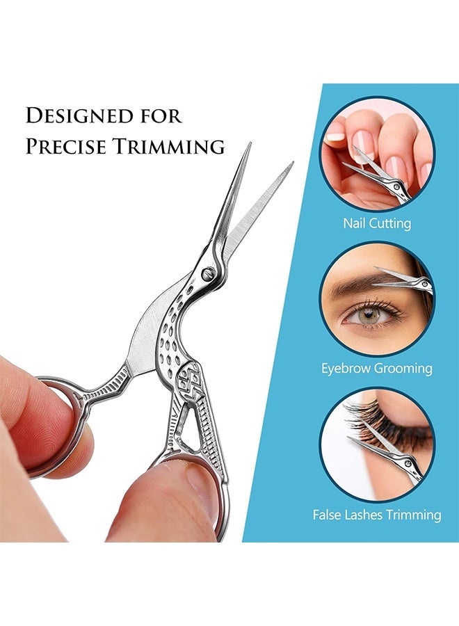مقص صغير بتصميم طرف دائري لتشذيب شعر الأنف، مقص آمن وسهل العناية بشعر الأنف والحاجب والأذن واللحية والشارب (فضي) - Image 2