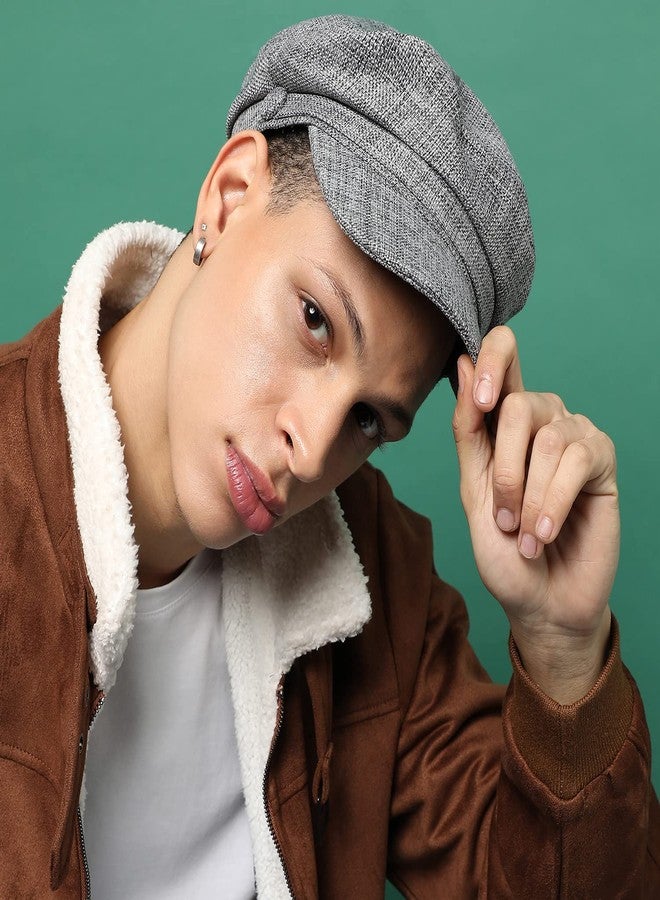 French Accent Men Solid Grey Bretan Cap for Outdoor Everyday Wear | UV Protection | Lightweight | | Quick-Drying | Fashion Casual Headwear Accessories for Men and Boys (2011) - Image 3