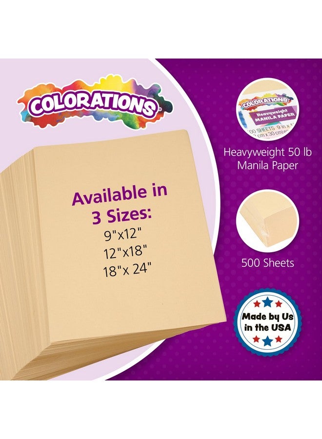 Colorations Manila Paper, 12 x 18 inches, Heavyweight Made from 50lb Paper Stock, 500 Sheets, Art Supplies, Art Supplies, Craft Projects, Kids Paper, Drawing Paper, Coloring Paper, Paper for Children - Image 2