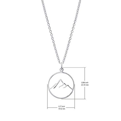 Boma Jewelry Sterling Silver Circle Mountain Pendant Necklace, 18 Inches - Image 5