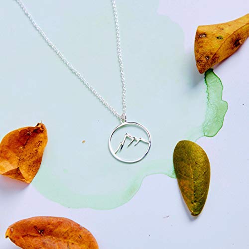 Boma Jewelry Sterling Silver Circle Mountain Pendant Necklace, 18 Inches - Image 4