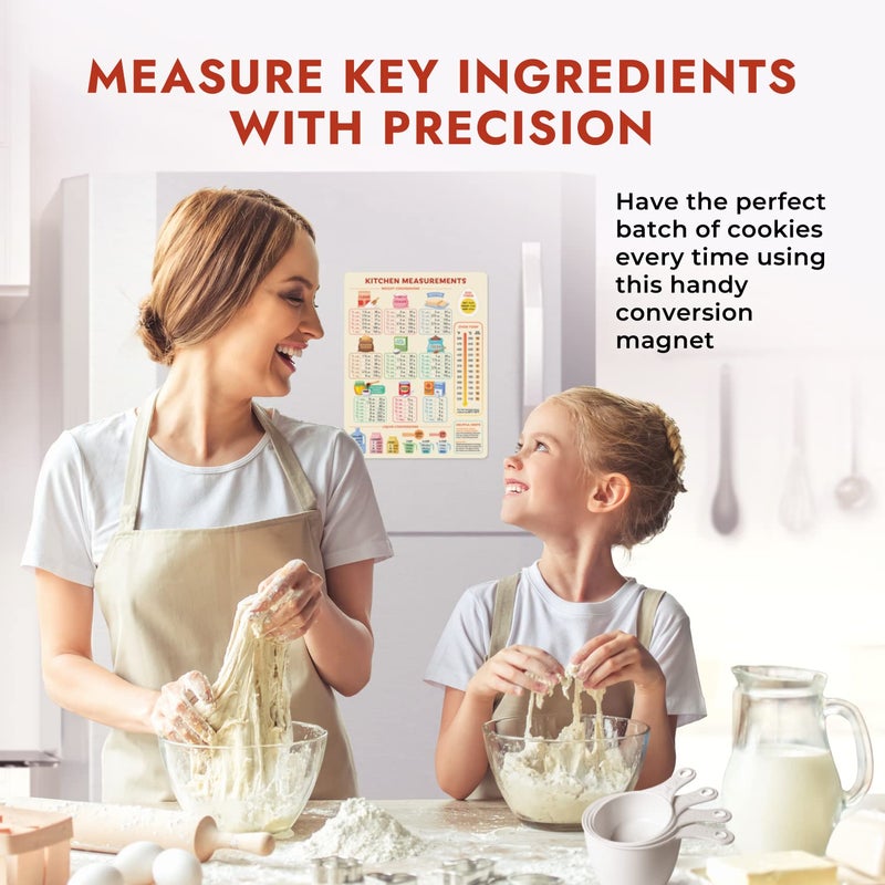 Levain & Co Kitchen Conversion Chart Magnet for Easier Cooking & Kitchen Baking - Kitchen Gadget Baking Gifts - Metric Conversion Chart for Cooking - Cute Kitchen Accessories - Kitchen Needs Baking Accessories - Image 3
