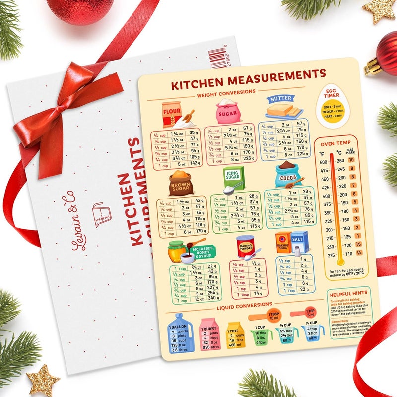 Levain & Co Kitchen Conversion Chart Magnet for Easier Cooking & Kitchen Baking - Kitchen Gadget Baking Gifts - Metric Conversion Chart for Cooking - Cute Kitchen Accessories - Kitchen Needs Baking Accessories - Image 2