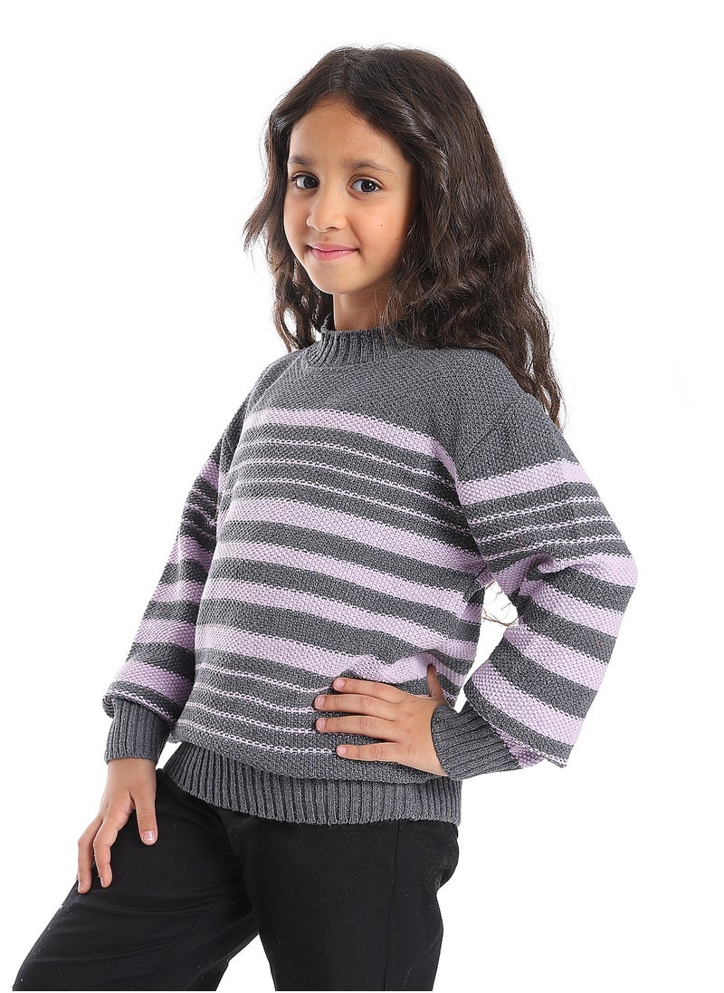 Caesar - Girls Wool Pullover With Mutlicolour Design - Image 1